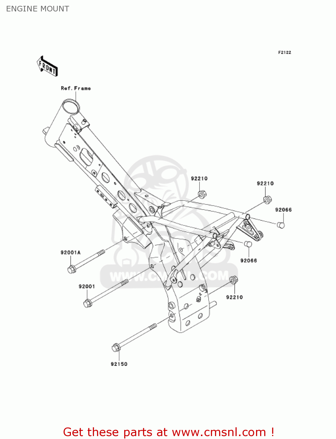 ENGINE MOUNT KLX110-A1 KLX110 2002 USA CALIFORNIA CANADA
