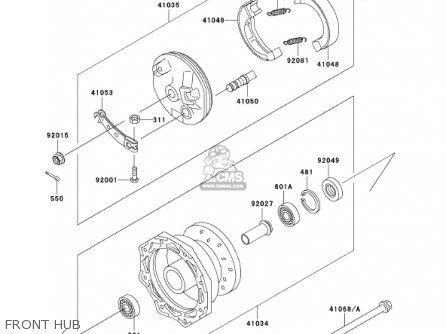 FRONT HUB - KLX110-A1 KLX110 2002 USA CALIFORNIA CANADA