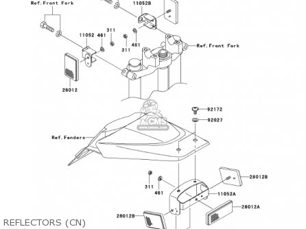 REFLECTORS (CN) - KLX110-A1 KLX110 2002 USA CALIFORNIA CANADA