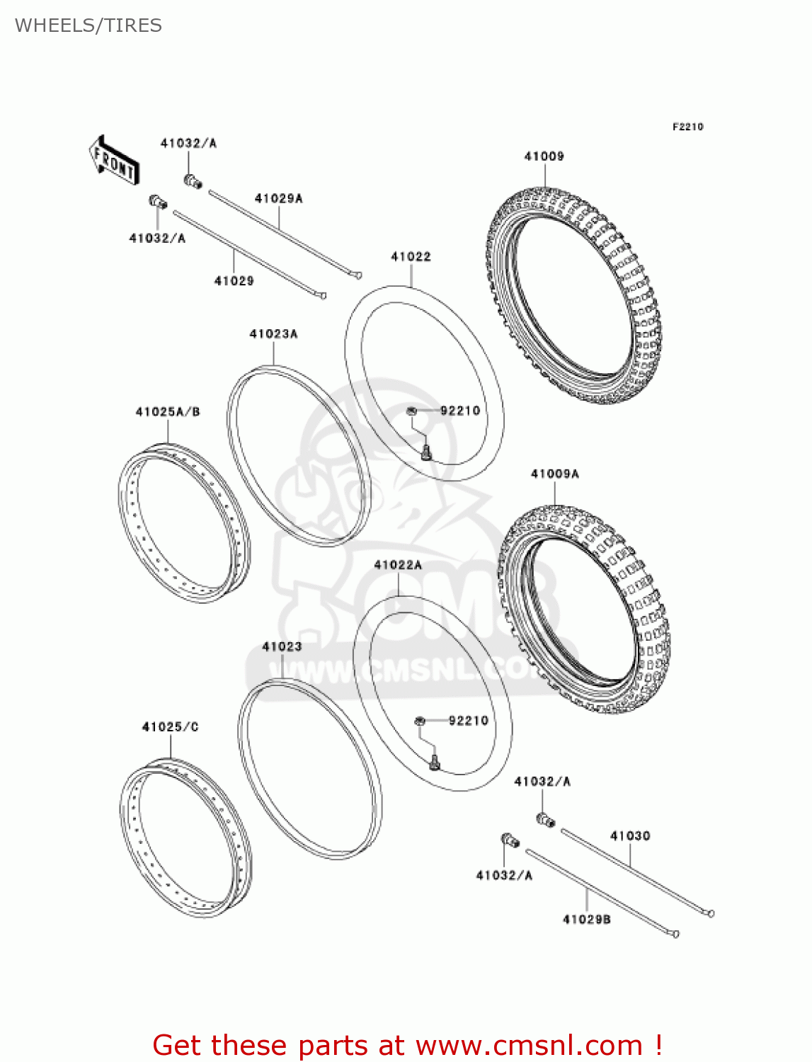 WHEELS/TIRES KLX110-A2 KLX110 2003 USA CALIFORNIA CANADA