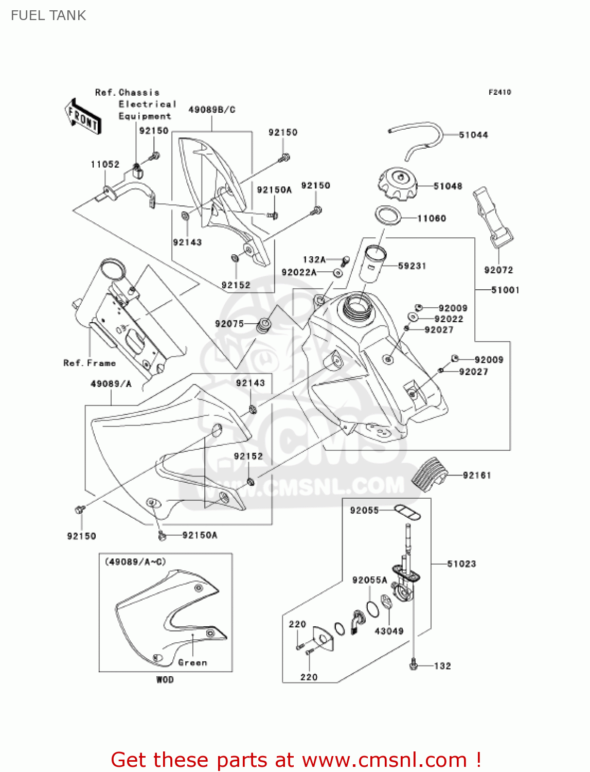 FUEL TANK KLX110-A2 KLX110 2003 USA CALIFORNIA CANADA