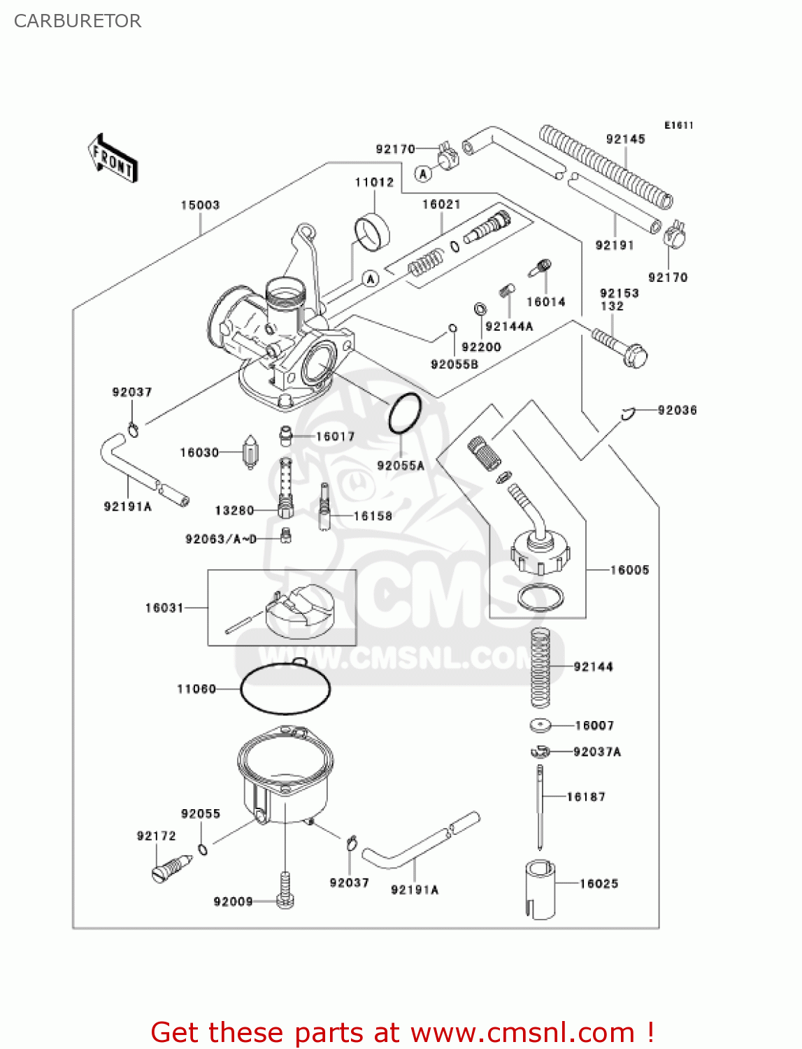 CARBURETOR KLX110-A2 KLX110 2003 USA CALIFORNIA CANADA