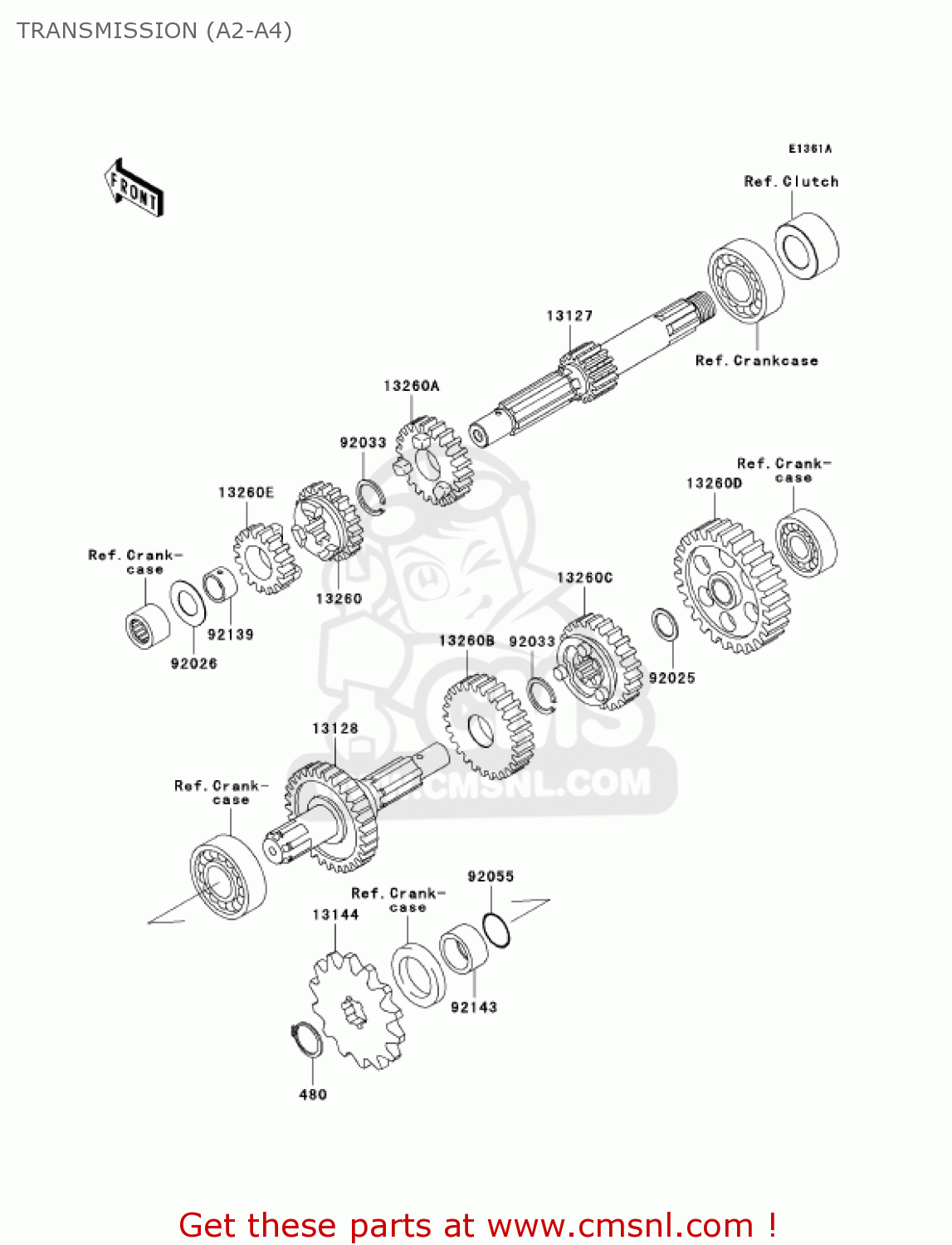 TRANSMISSION (A2-A4) KLX110-A2 KLX110 2003 USA CALIFORNIA CANADA