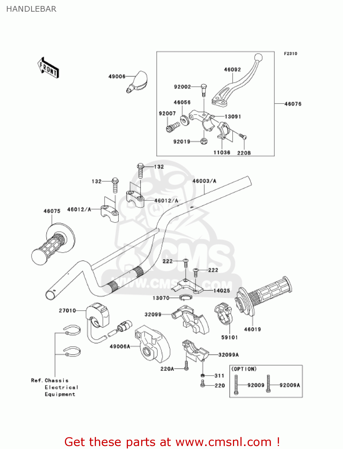 HANDLEBAR KLX110-A2 KLX110 2003 USA CALIFORNIA CANADA