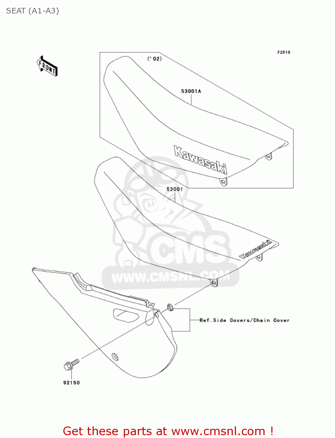 SEAT (A1-A3) KLX110-A2 KLX110 2003 USA CALIFORNIA CANADA