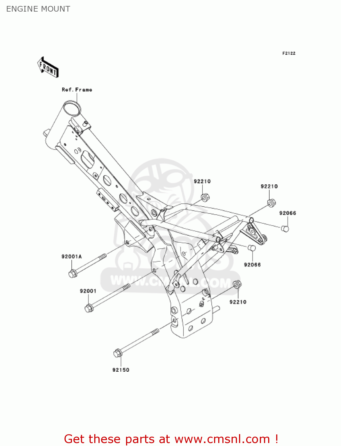 ENGINE MOUNT KLX110-A2 KLX110 2003 USA CALIFORNIA CANADA