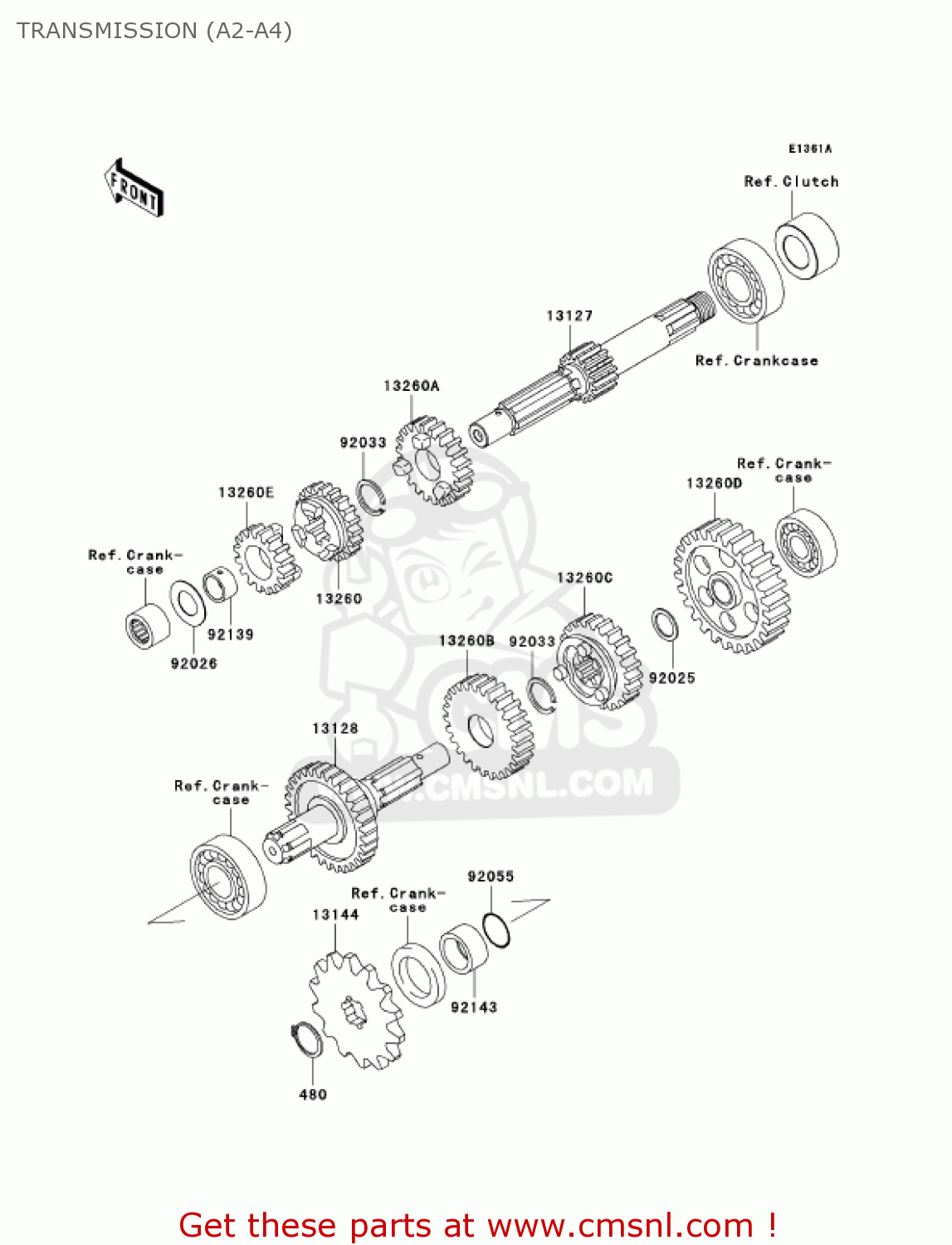TRANSMISSION (A2-A4) KLX110-A3 KLX110 2004 USA CALIFORNIA CANADA