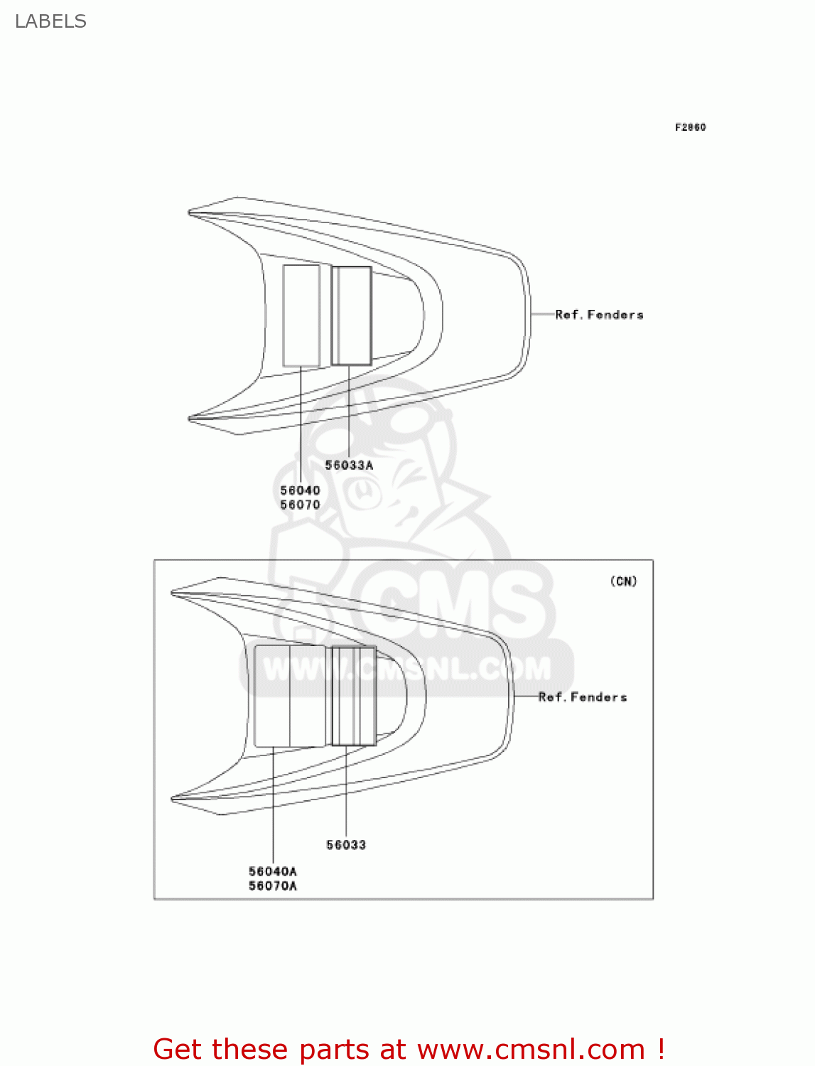 LABELS KLX110-A3 KLX110 2004 USA CALIFORNIA CANADA