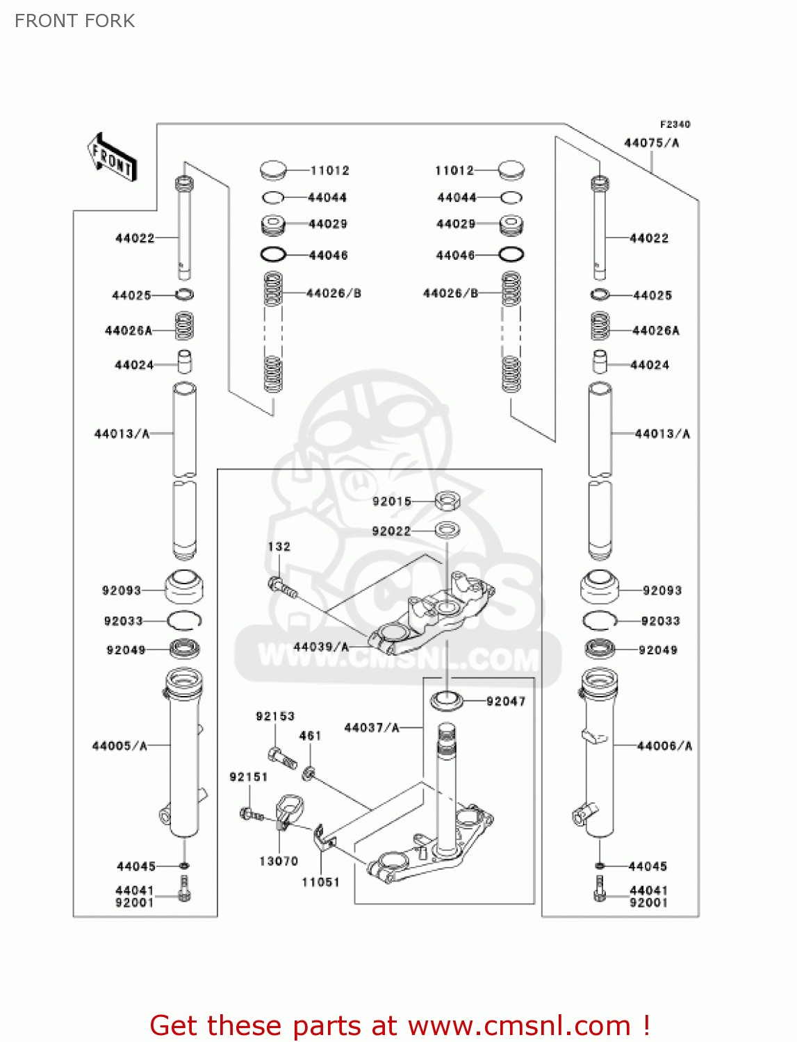 FRONT FORK KLX110-A3 KLX110 2004 USA CALIFORNIA CANADA