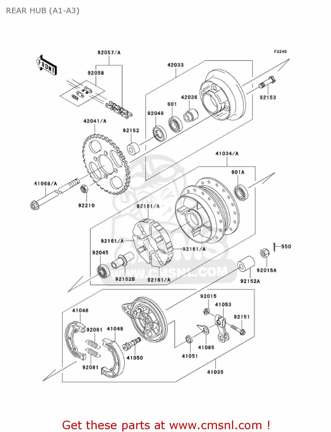 REAR HUB (A1-A3) KLX110-A3 KLX110 2004 USA CALIFORNIA CANADA