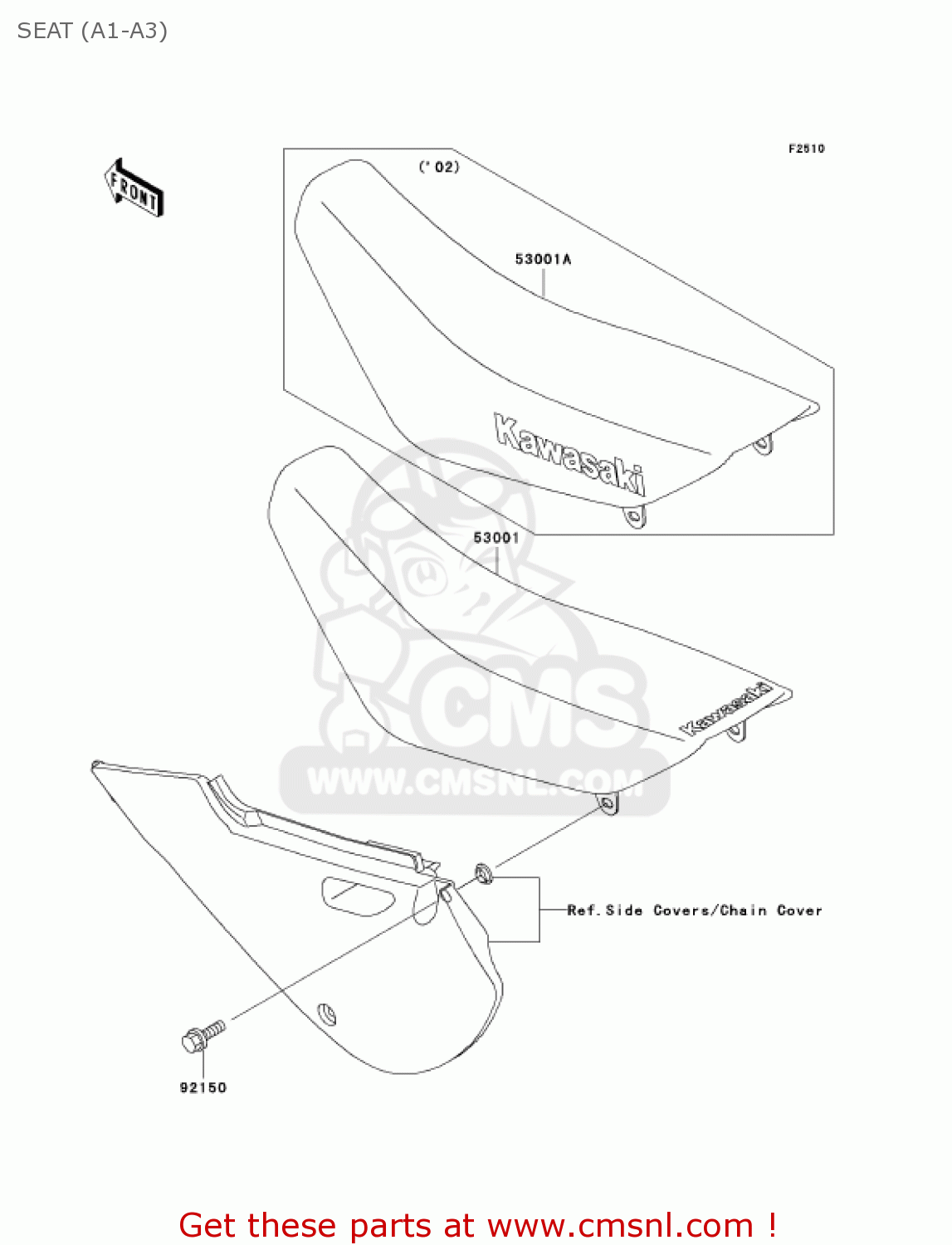 SEAT (A1-A3) KLX110-A3 KLX110 2004 USA CALIFORNIA CANADA