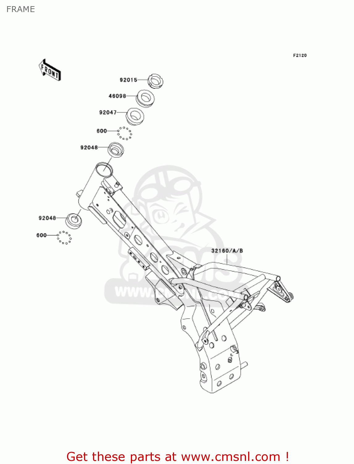 FRAME KLX110-A3 KLX110 2004 USA CALIFORNIA CANADA