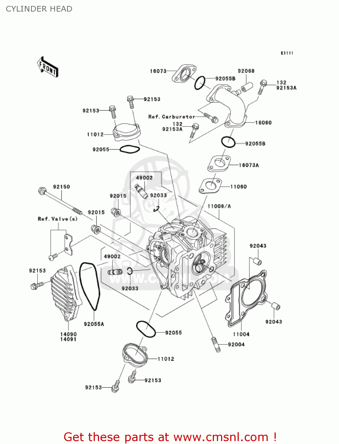 CYLINDER HEAD KLX110-A3 KLX110 2004 USA CALIFORNIA CANADA