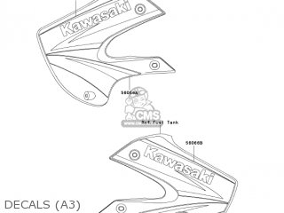 DECALS (A3) - KLX110-A3 KLX110 2004 USA CALIFORNIA CANADA