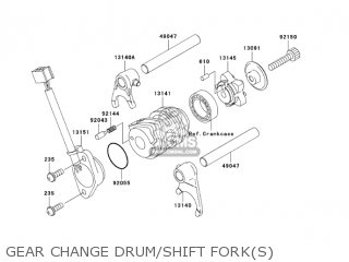 GEAR CHANGE DRUM/SHIFT FORK(S) - KLX110-A3 KLX110 2004 USA CALIFORNIA CANADA