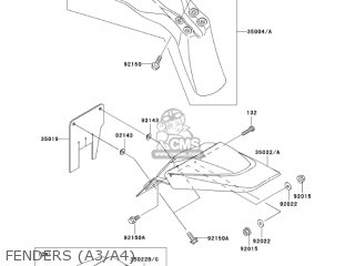 FENDERS (A3/A4) - KLX110-A3 KLX110 2004 USA CALIFORNIA CANADA