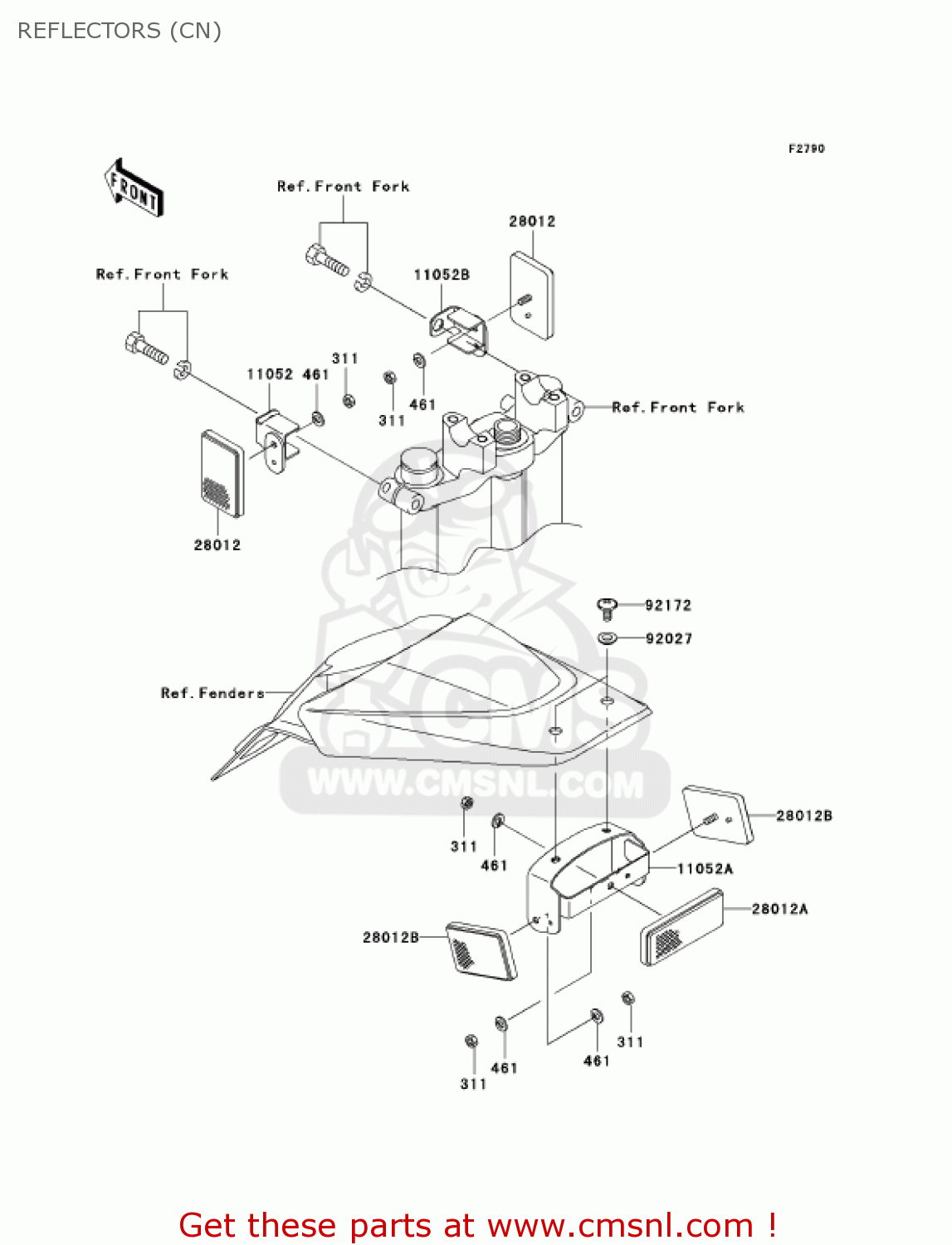 REFLECTORS (CN) KLX110-A4 KLX110 2005 USA CALIFORNIA CANADA