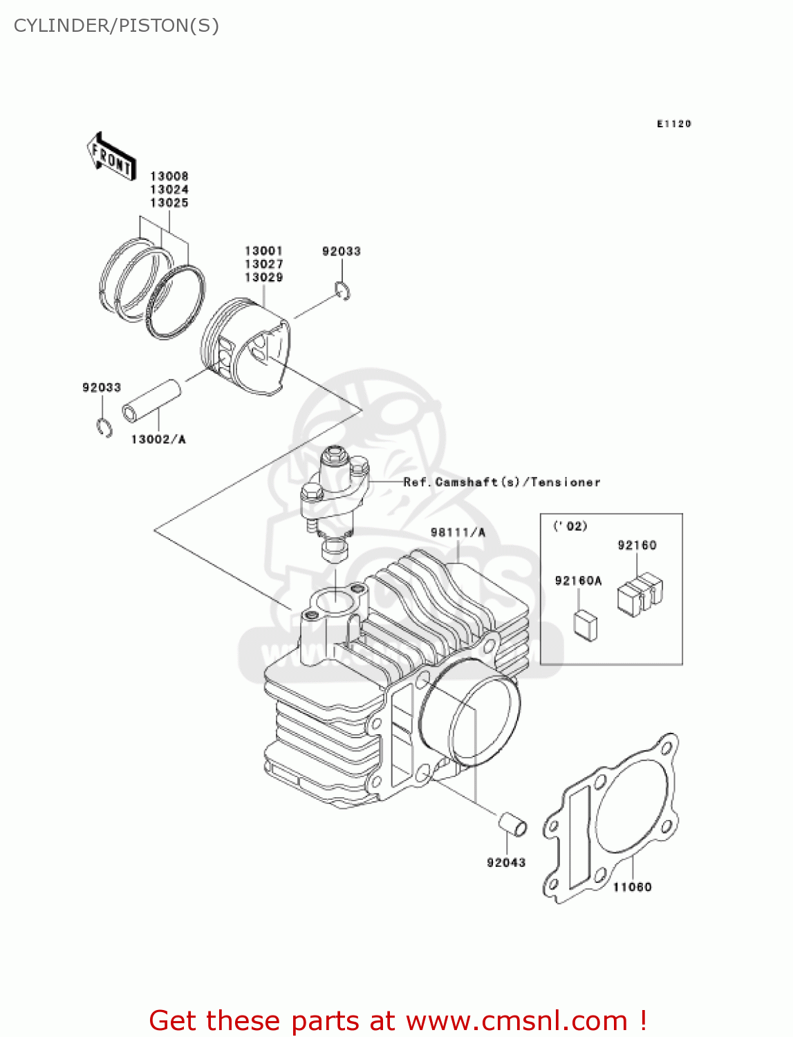 CYLINDER/PISTON(S) KLX110-A4 KLX110 2005 USA CALIFORNIA CANADA