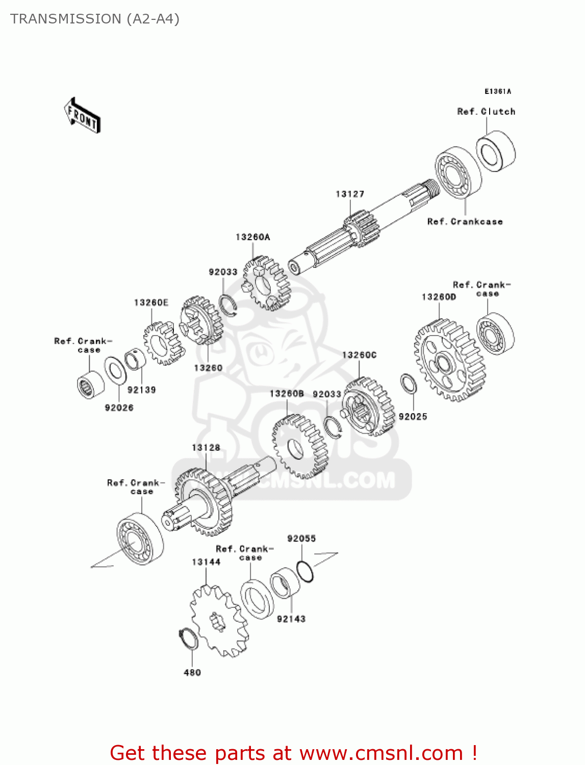 TRANSMISSION (A2-A4) KLX110-A4 KLX110 2005 USA CALIFORNIA CANADA