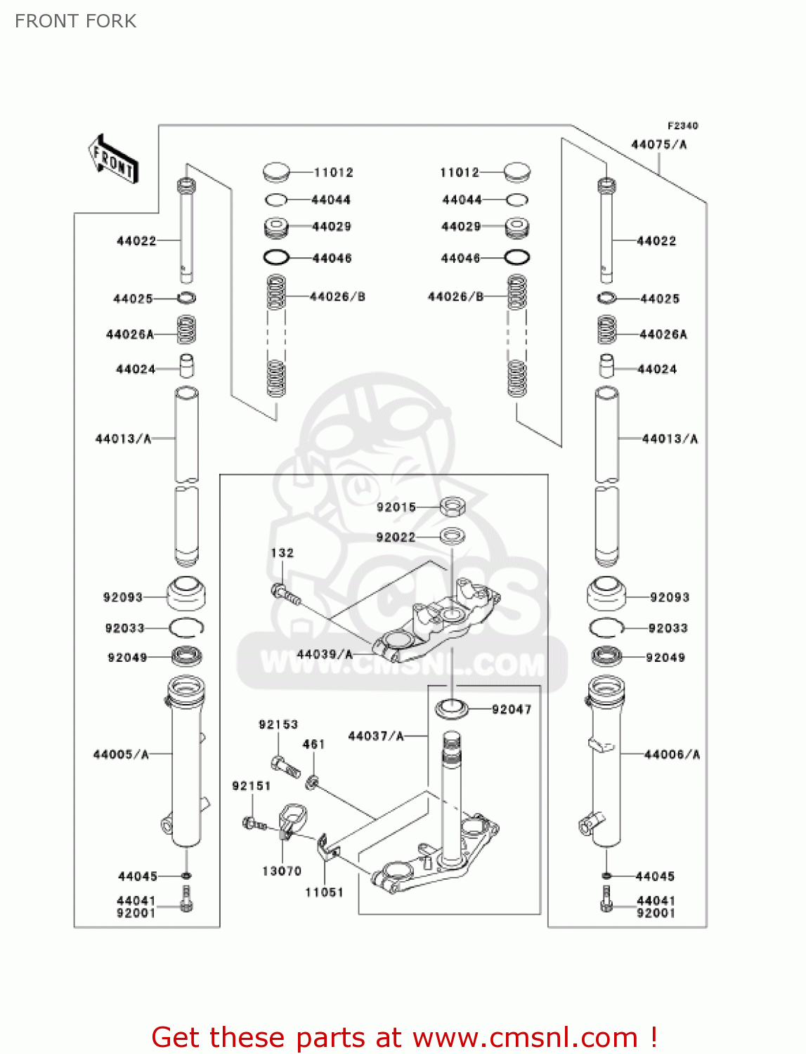 FRONT FORK KLX110-A4 KLX110 2005 USA CALIFORNIA CANADA