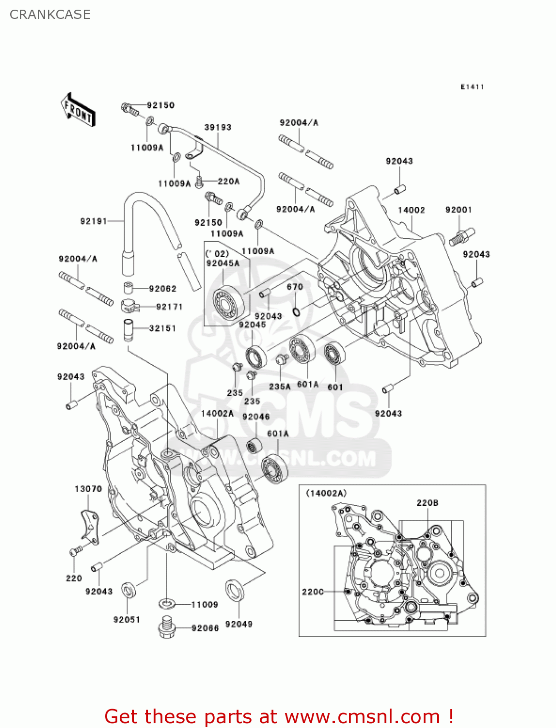 CRANKCASE KLX110-A4 KLX110 2005 USA CALIFORNIA CANADA