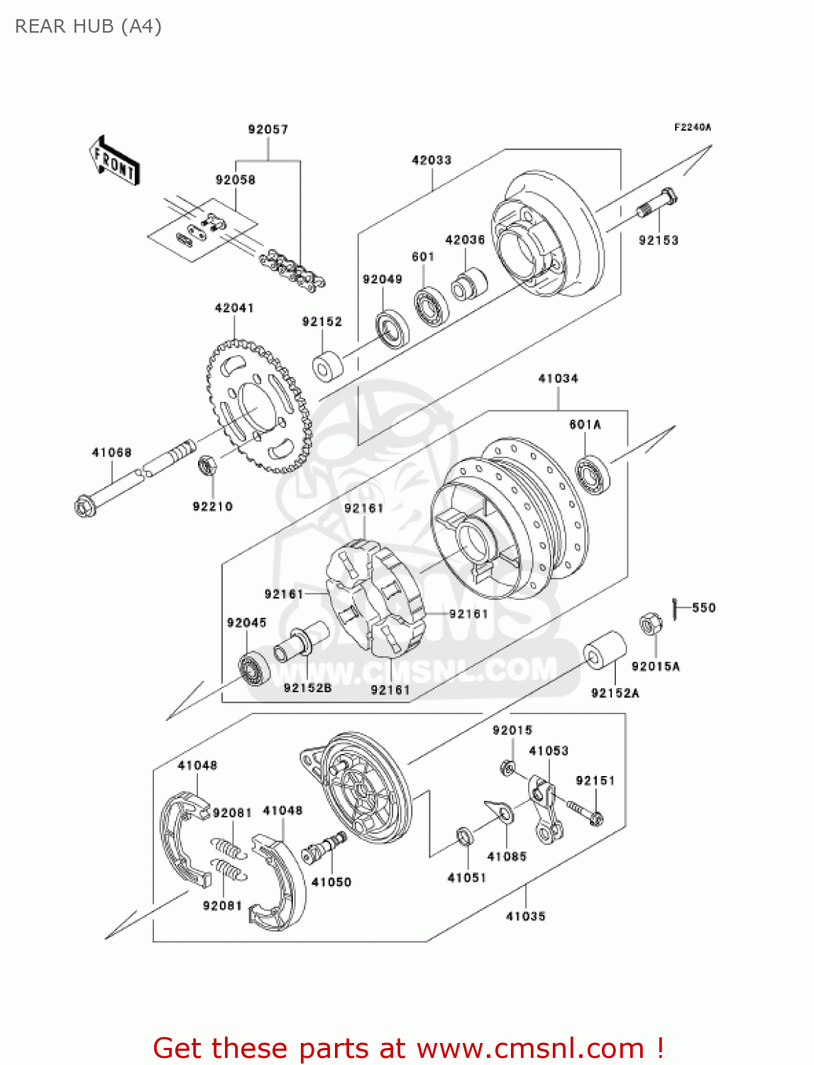 REAR HUB (A4) KLX110-A4 KLX110 2005 USA CALIFORNIA CANADA