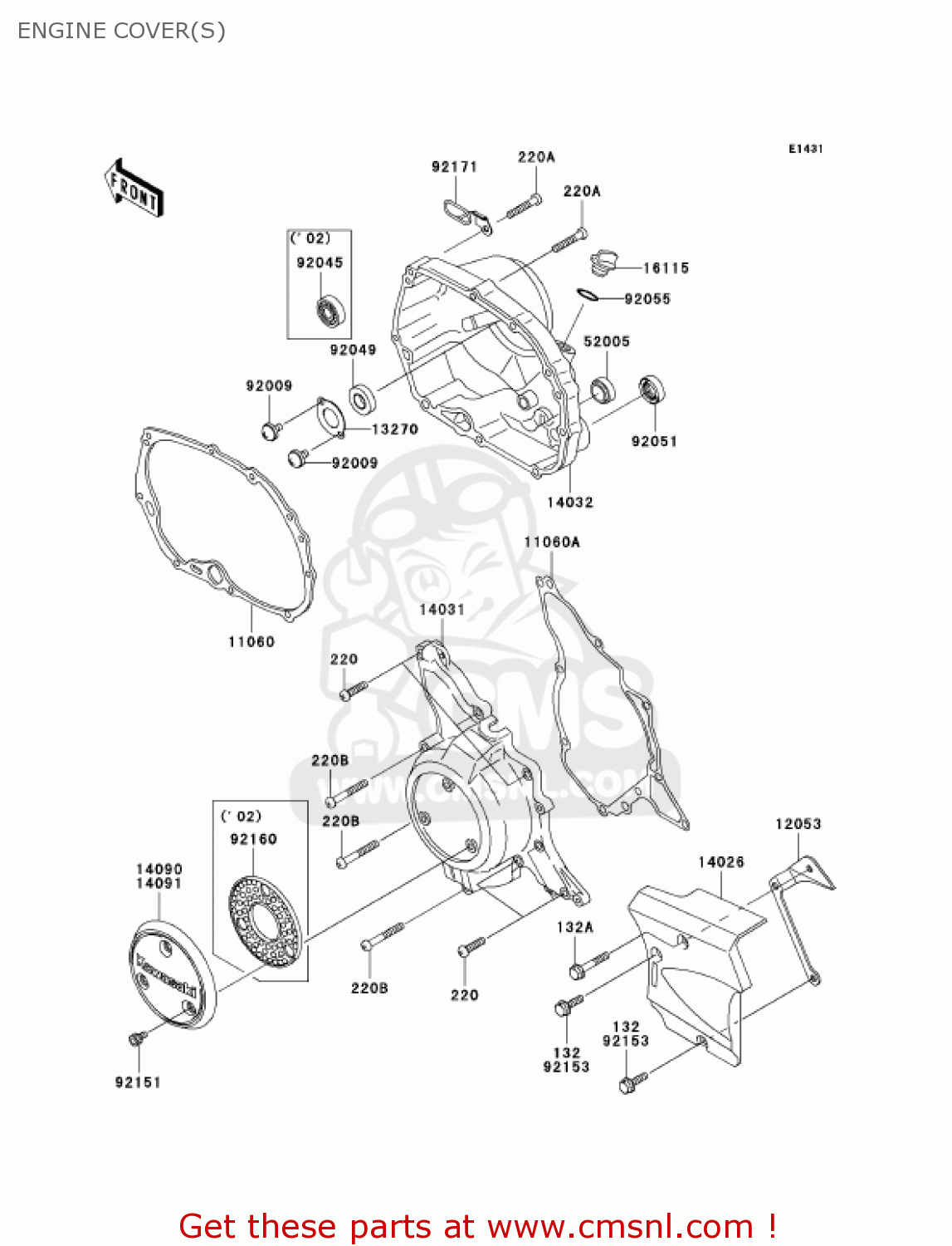 ENGINE COVER(S) KLX110-A4 KLX110 2005 USA CALIFORNIA CANADA