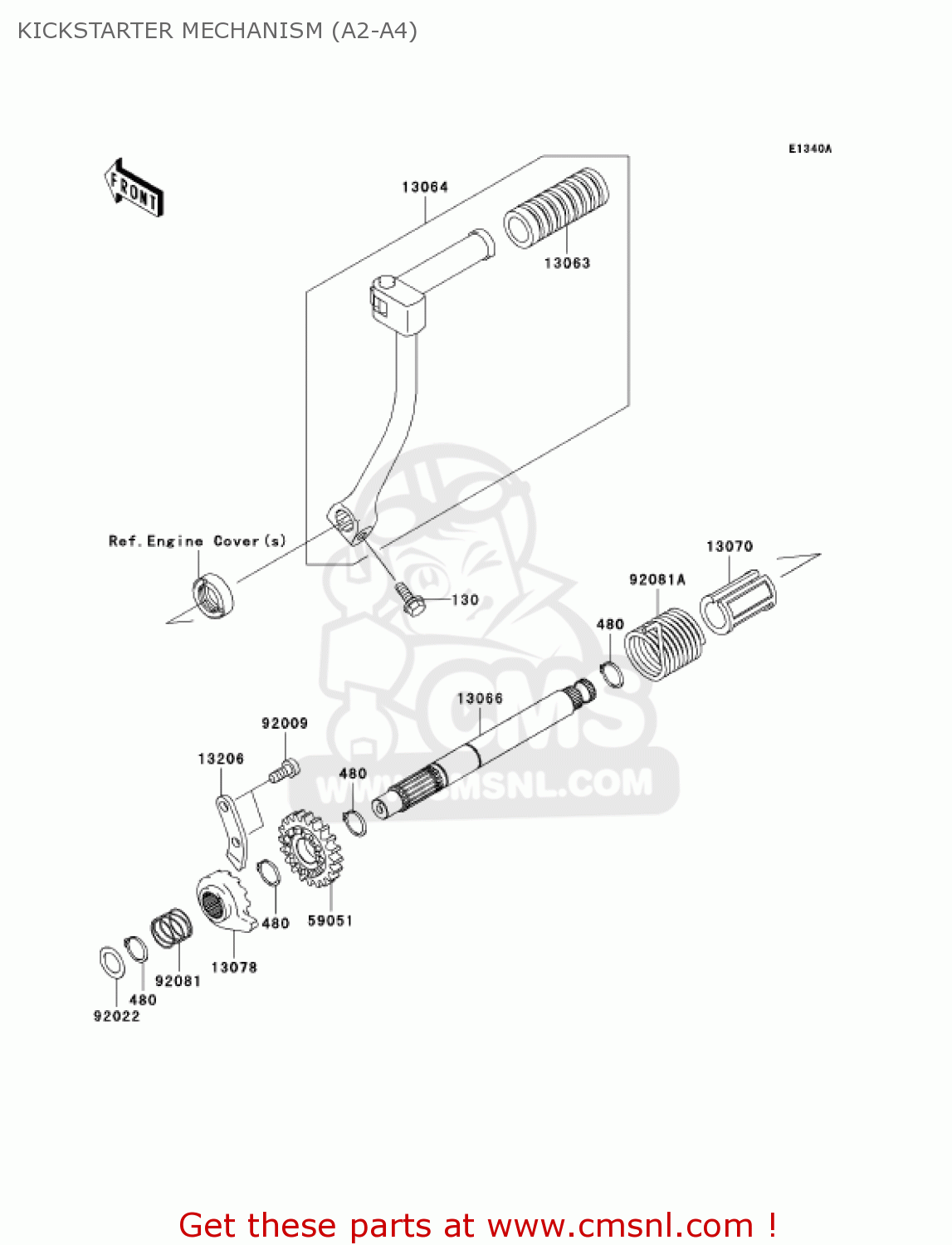 KICKSTARTER MECHANISM (A2-A4) KLX110-A4 KLX110 2005 USA CALIFORNIA CANADA