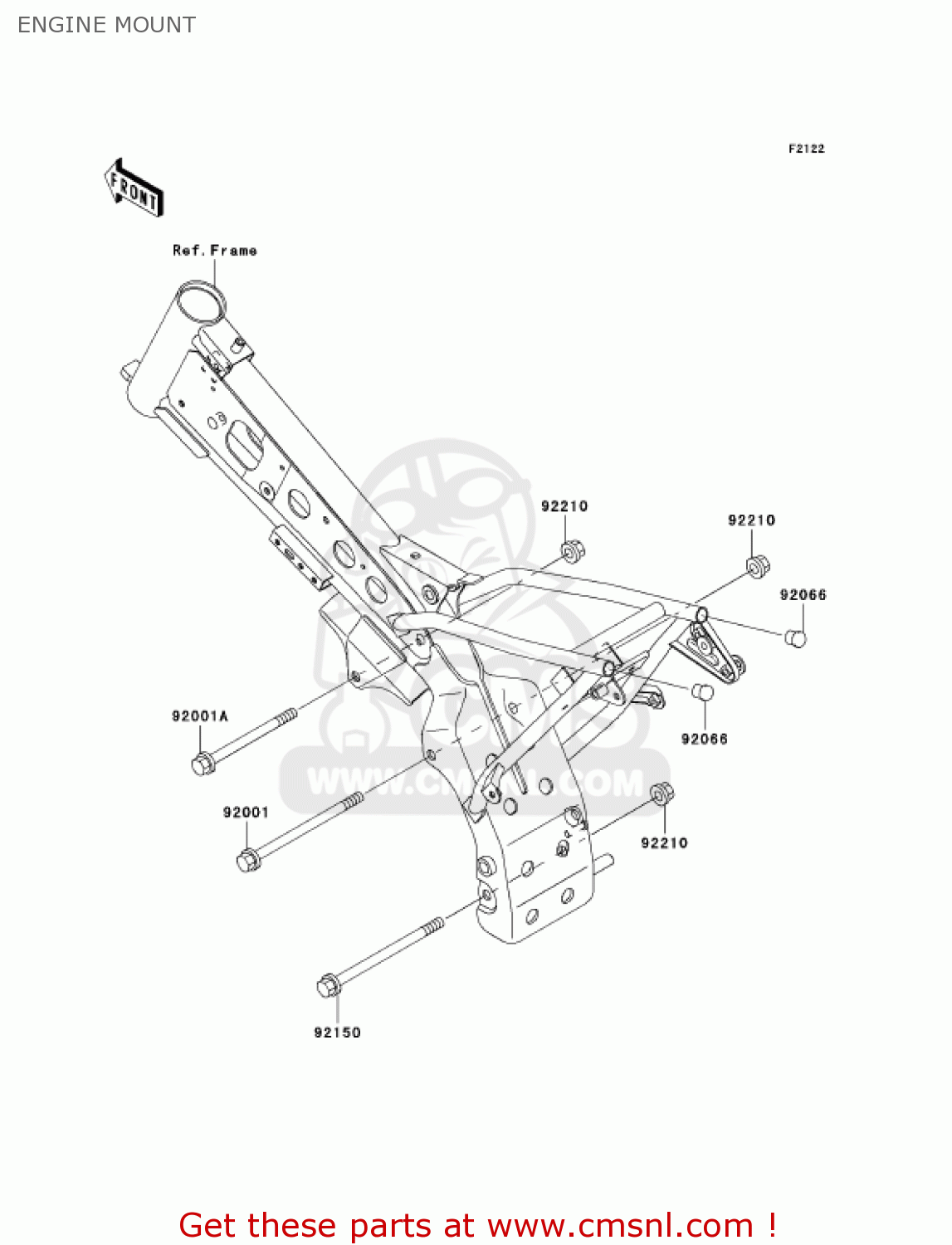 ENGINE MOUNT KLX110-A4 KLX110 2005 USA CALIFORNIA CANADA