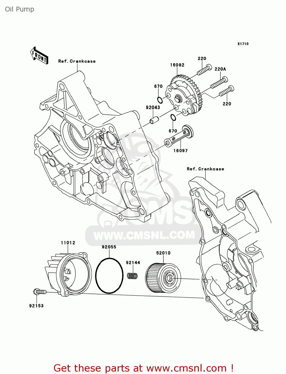 Kawasaki KLX110CAF 2010 USA Oil Pump buy original Oil Pump spares online