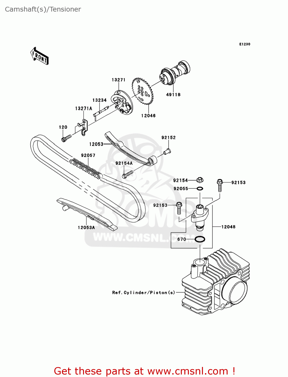 Kawasaki KLX110CCF 2012 USA Camshaft(s)/Tensioner buy original