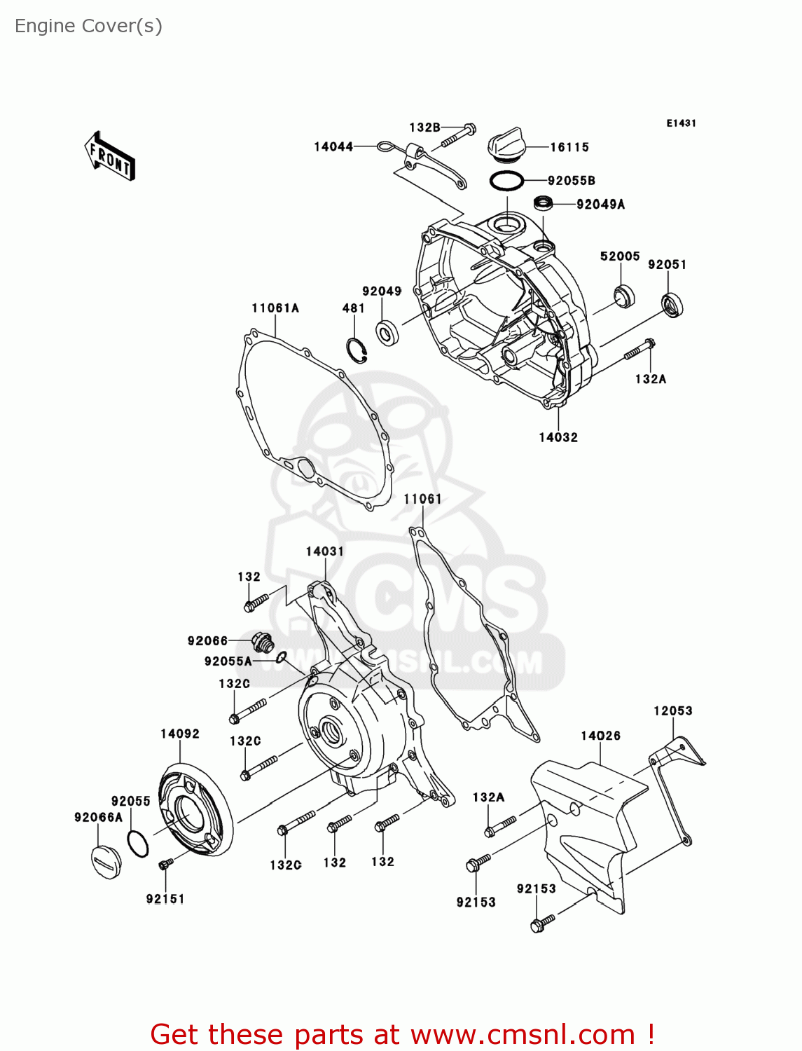 Kawasaki KLX110DAF KLX110L 2010 USA Engine Cover(s) buy original