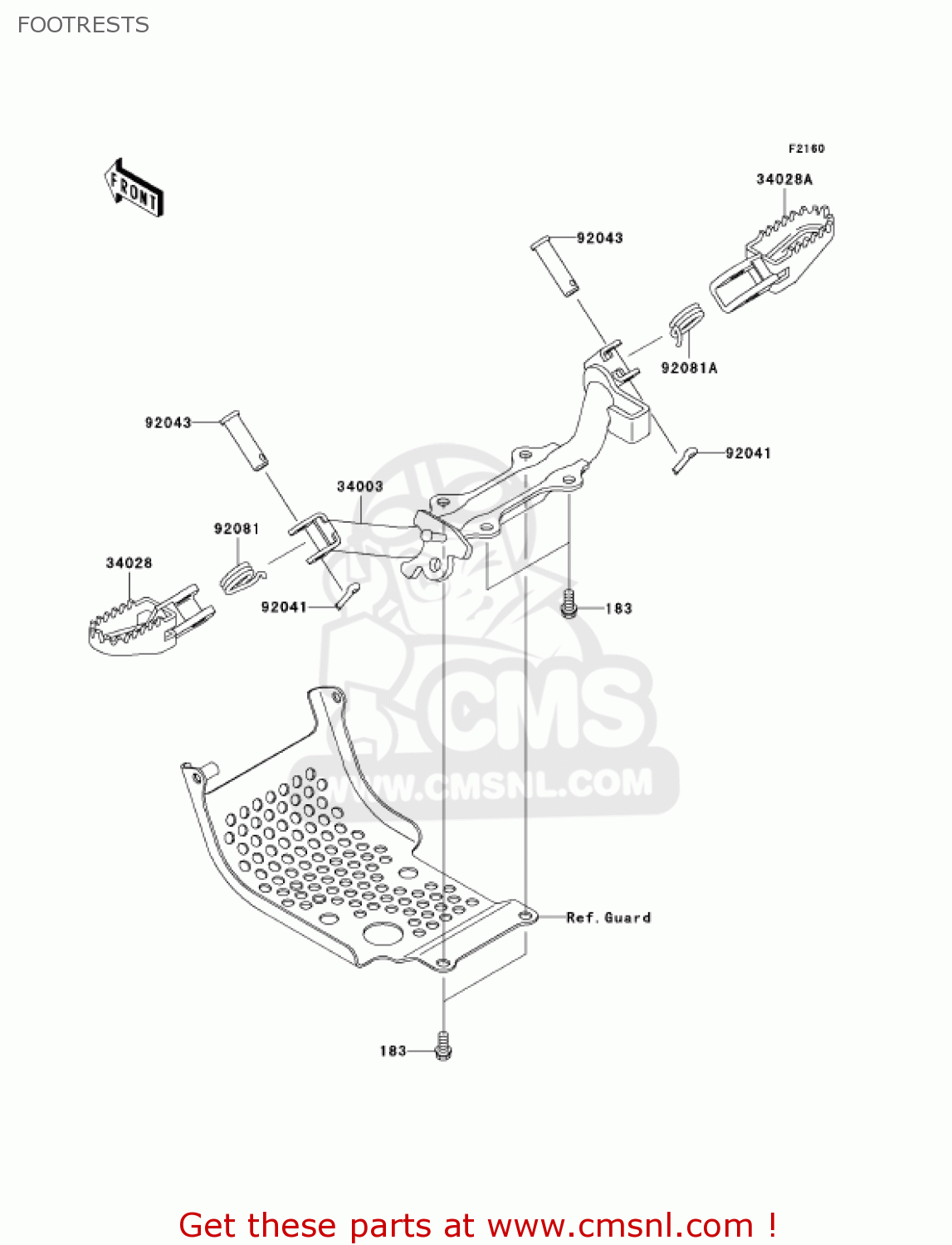 FOOTRESTS KLX110A6F KLX110 2006 USA CANADA