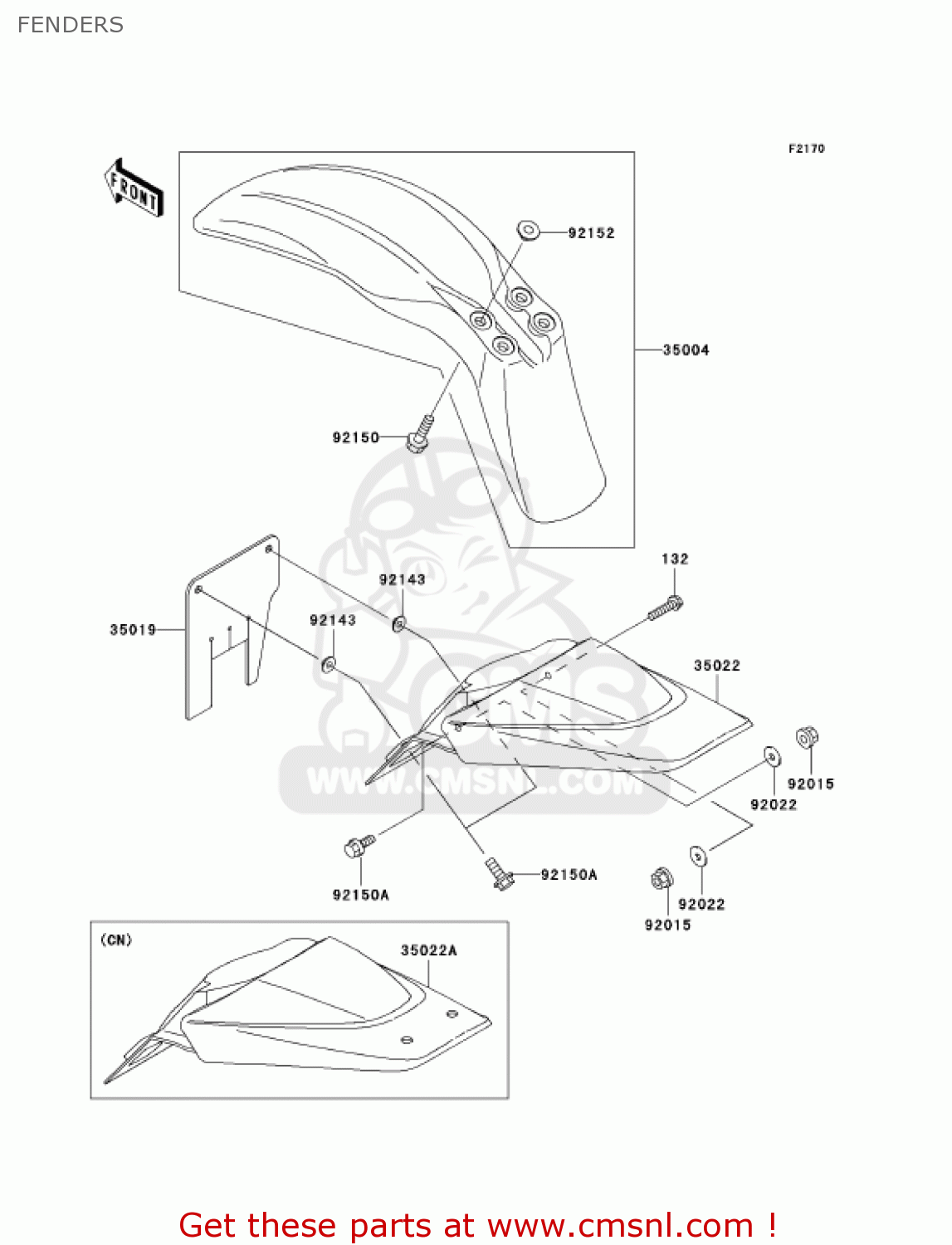 FENDERS KLX110A6F KLX110 2006 USA CANADA