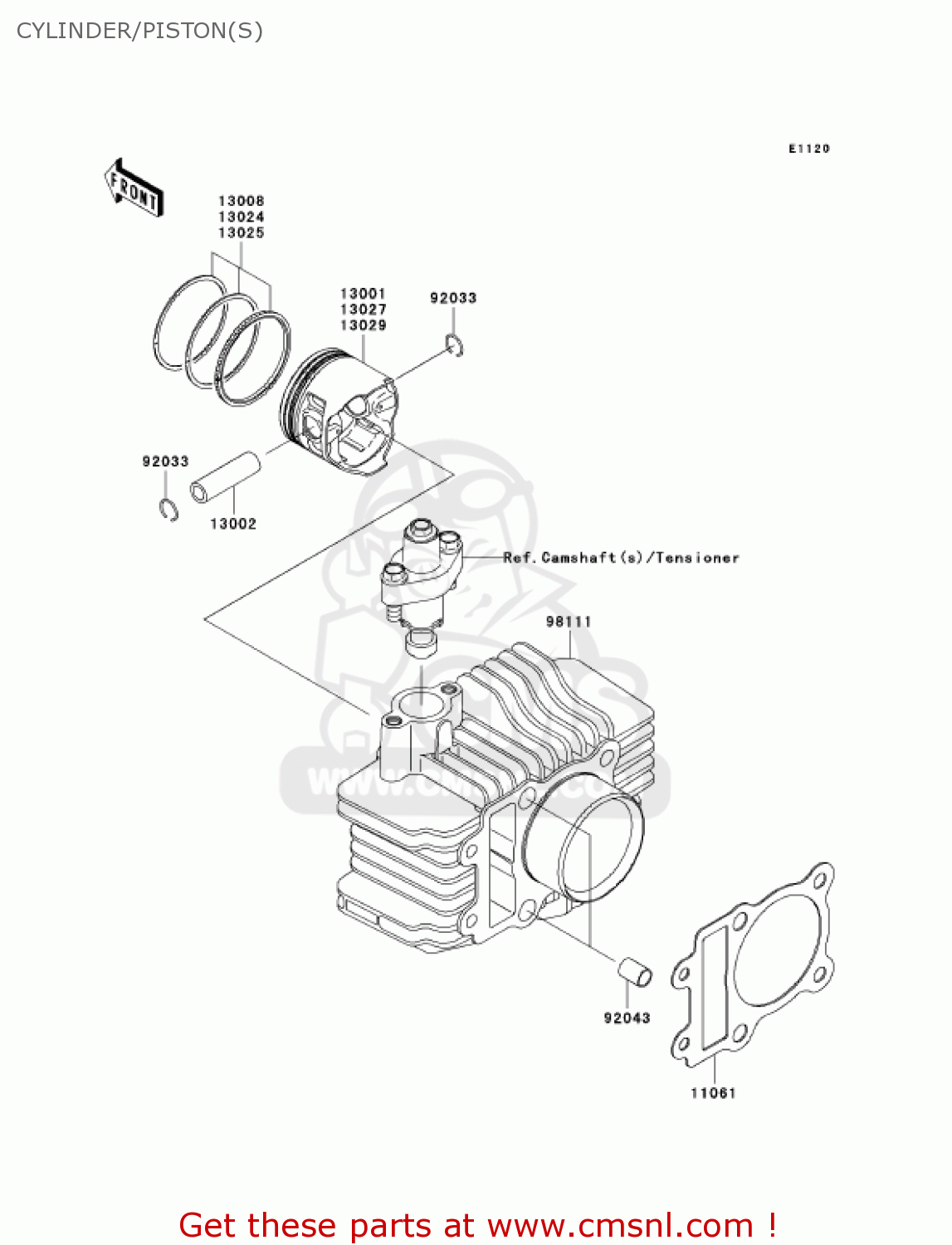 CYLINDER/PISTON(S) KLX110A6F KLX110 2006 USA CANADA