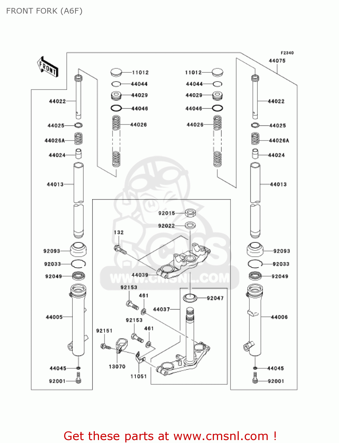 FRONT FORK (A6F) KLX110A6F KLX110 2006 USA CANADA