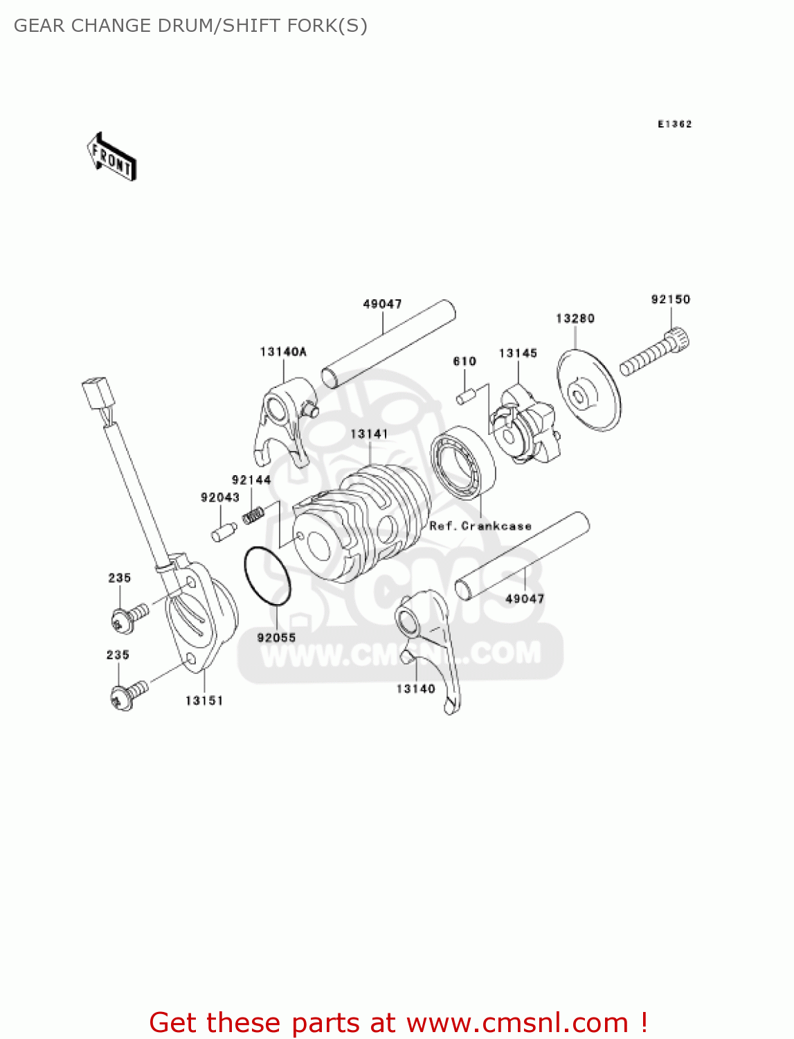 GEAR CHANGE DRUM/SHIFT FORK(S) KLX110A6F KLX110 2006 USA CANADA