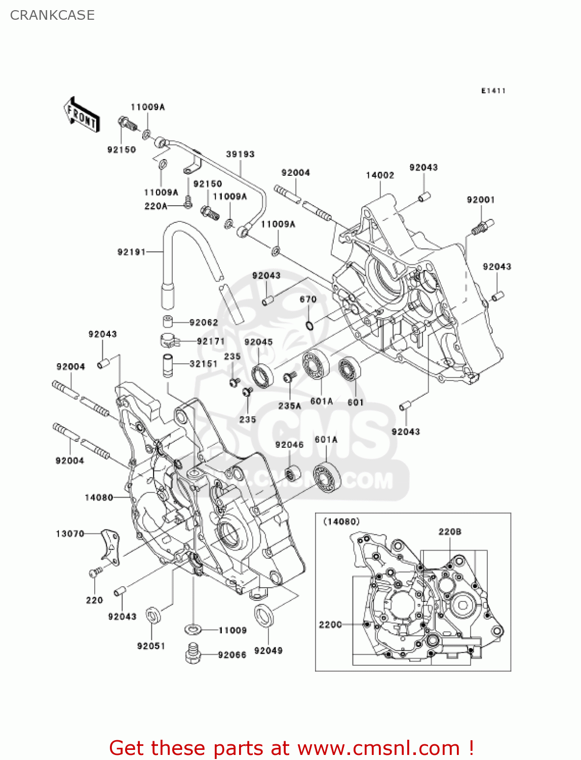CRANKCASE KLX110A6F KLX110 2006 USA CANADA