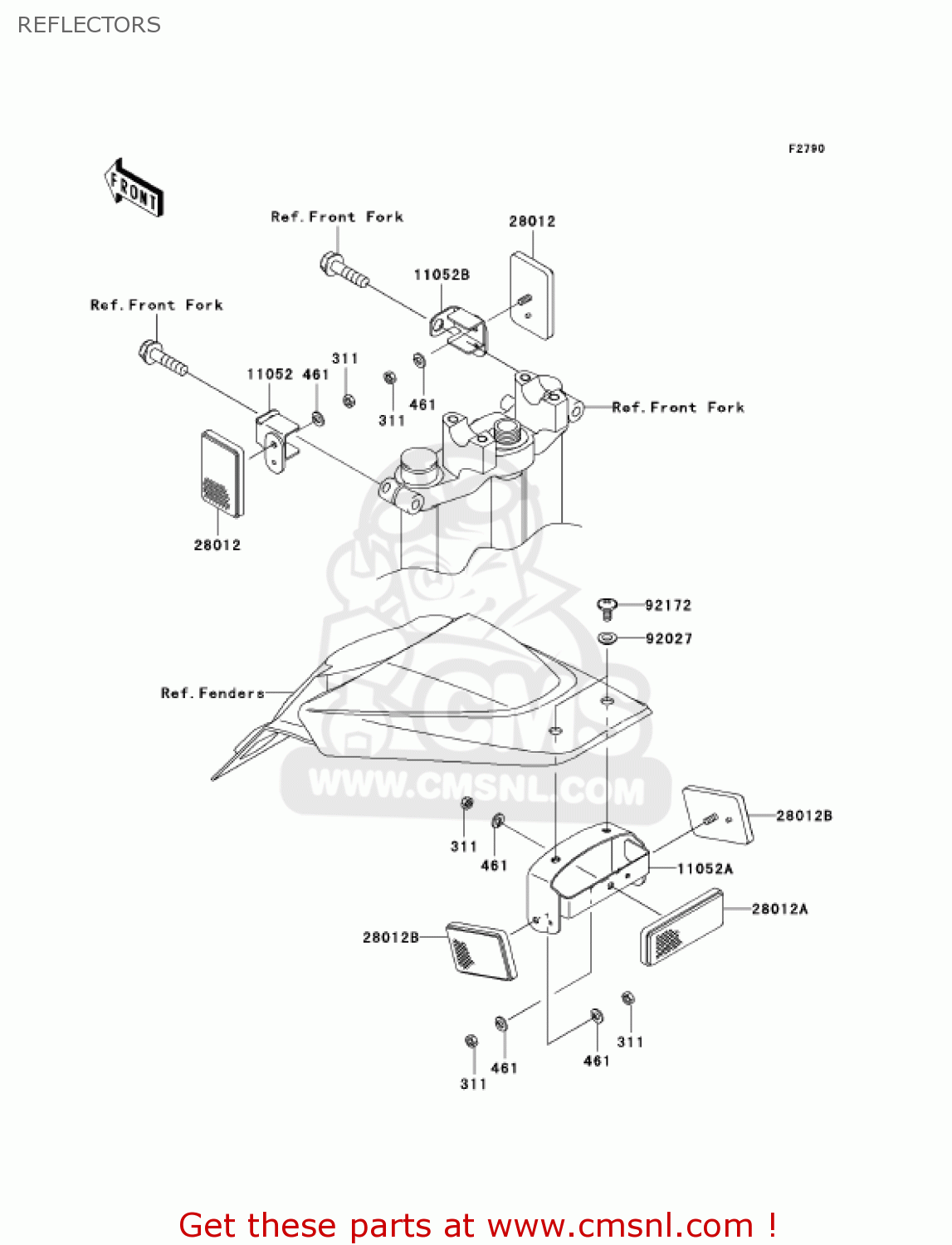 REFLECTORS KLX110A6F KLX110 2006 USA CANADA