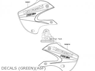 DECALS (GREEN)(A6F) - KLX110A6F KLX110 2006 USA CANADA