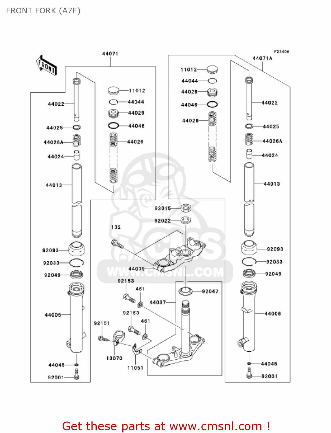 FRONT FORK (A7F) KLX110A7F KLX110 2007 USA CANADA