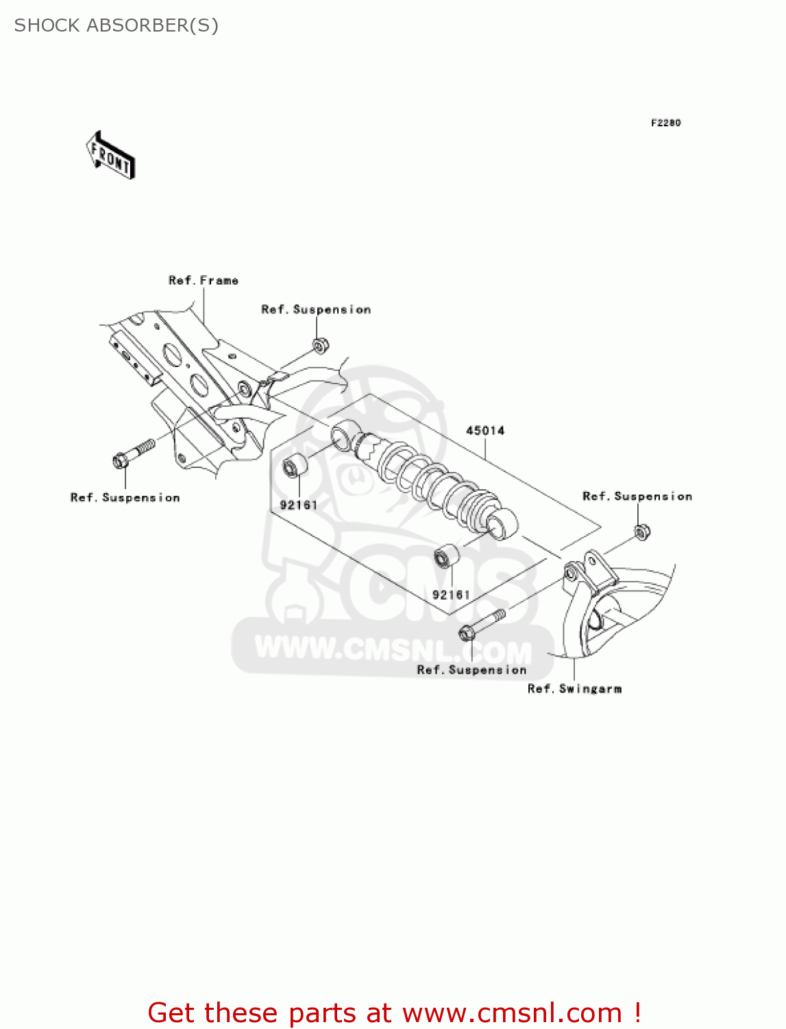 SHOCK ABSORBER(S) KLX110A7F KLX110 2007 USA CANADA