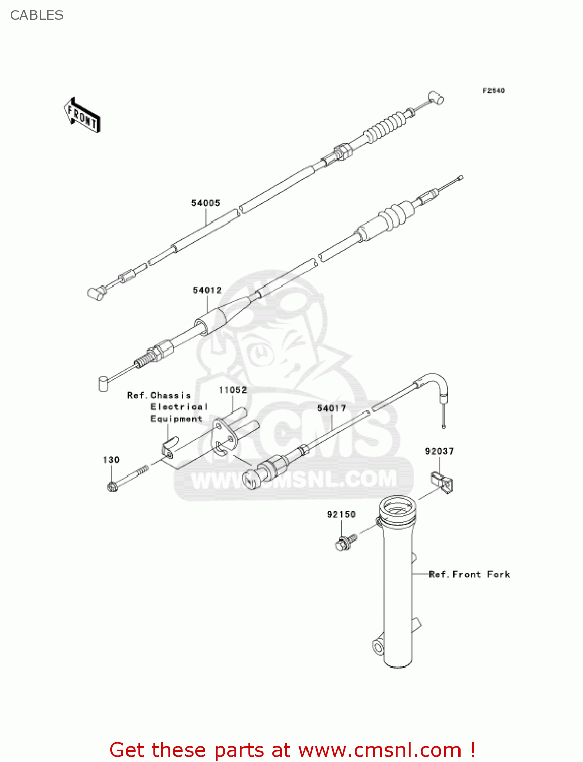 CABLES KLX110A7F KLX110 2007 USA CANADA