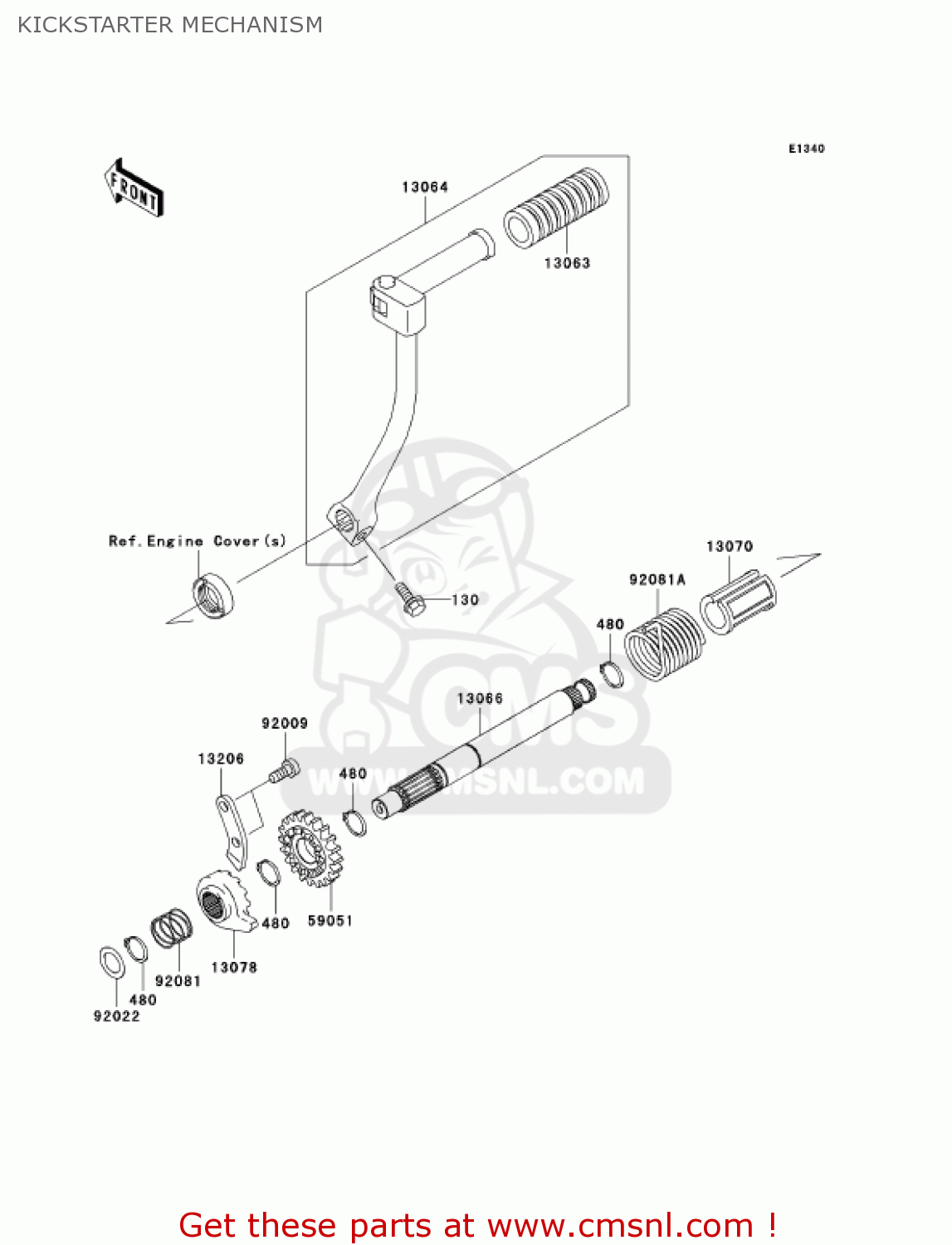 KICKSTARTER MECHANISM KLX110A7F KLX110 2007 USA CANADA