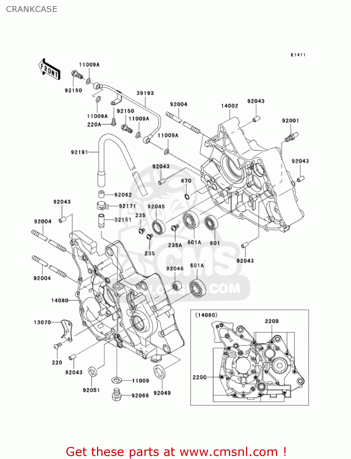 CRANKCASE KLX110A7F KLX110 2007 USA CANADA