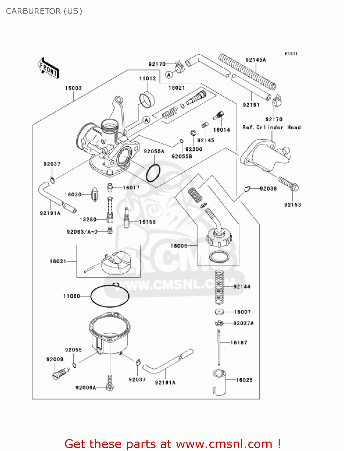 CARBURETOR (US) KLX110A7F KLX110 2007 USA CANADA
