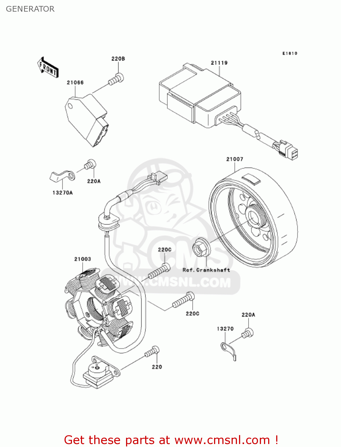 GENERATOR KLX110A7F KLX110 2007 USA CANADA