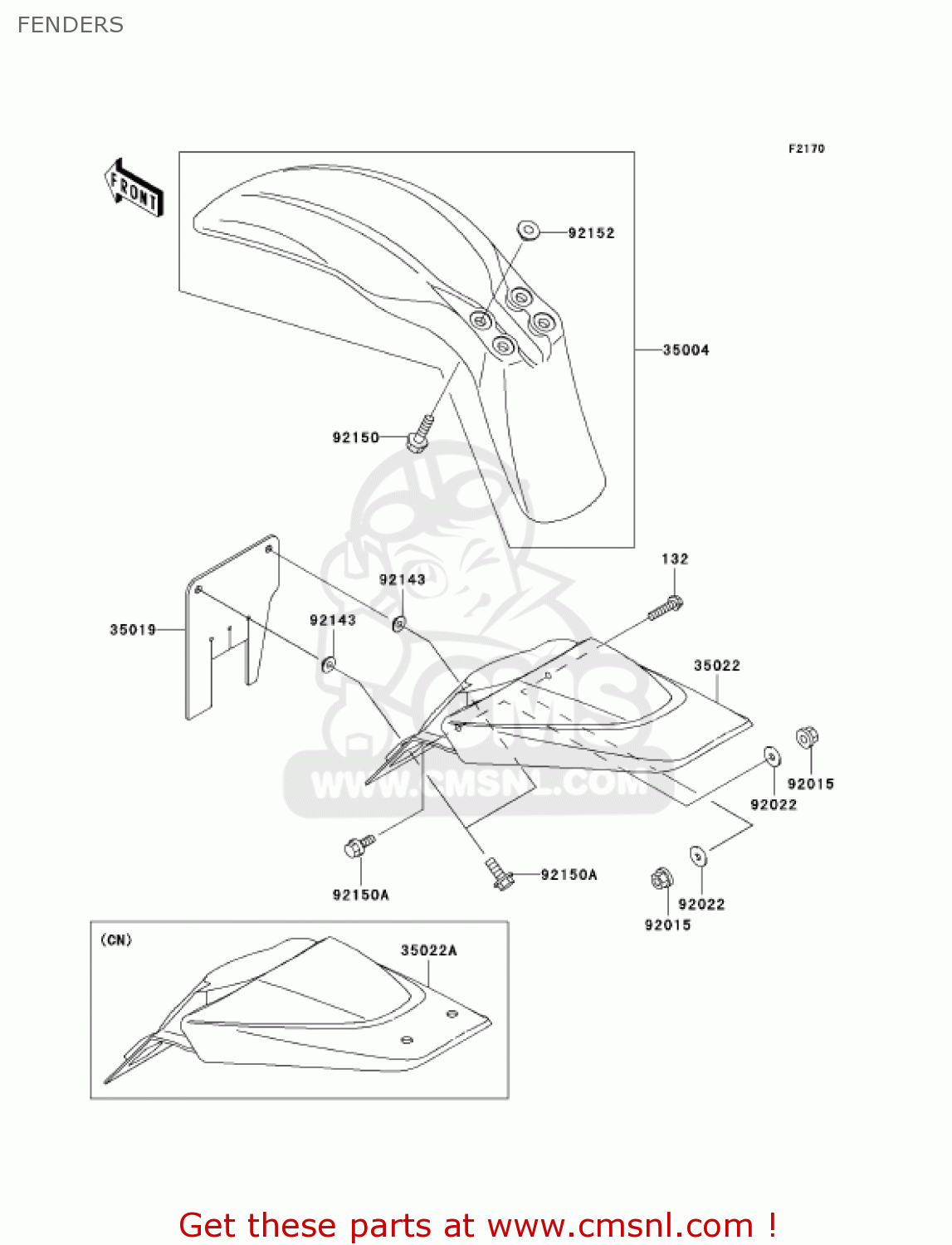 FENDERS KLX110A7F KLX110 2007 USA CANADA