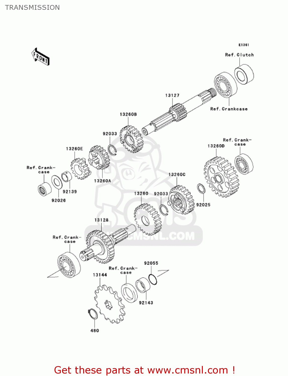 TRANSMISSION KLX110A7F KLX110 2007 USA CANADA