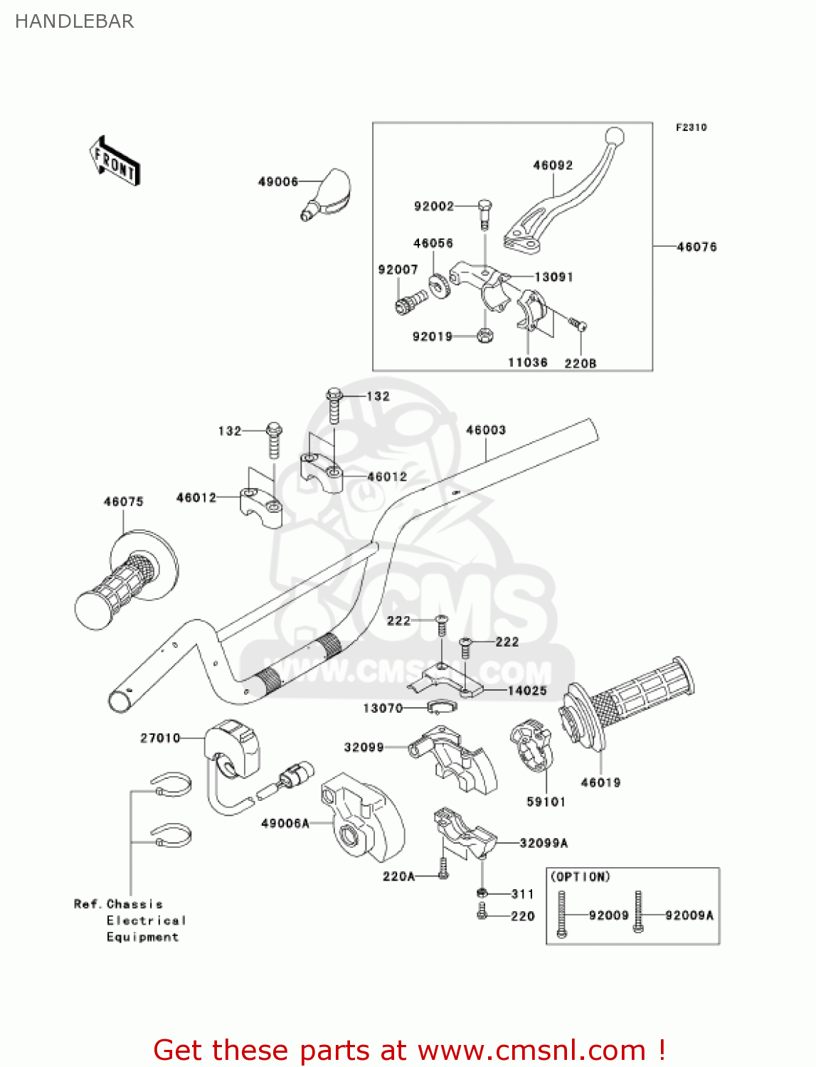 HANDLEBAR KLX110A7F KLX110 2007 USA CANADA